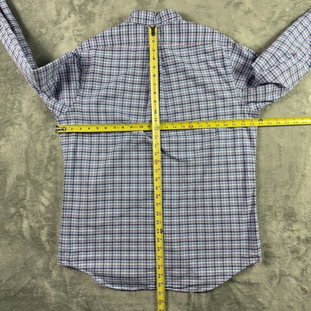 Ralph Lauren Long Sleeve Plaid Shirt Men Large Blue Casual ButtonDown Flesh Pony - Picture 10 of 14